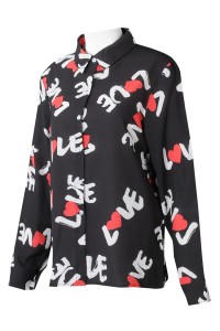 R326 製造女裝長袖POLO恤衫 設計印花POLO恤衫 恤衫專門店